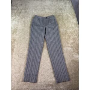 Harve Bernard Womens 4 Wool Dress Pants Gray Straight Leg Striped Lined B949